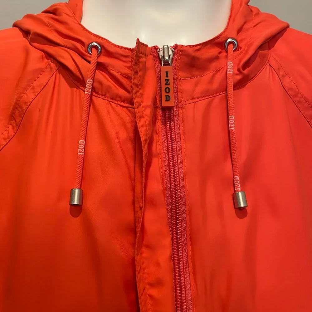 Izod Outerwear Pullover Windbreaker in Orange Size L